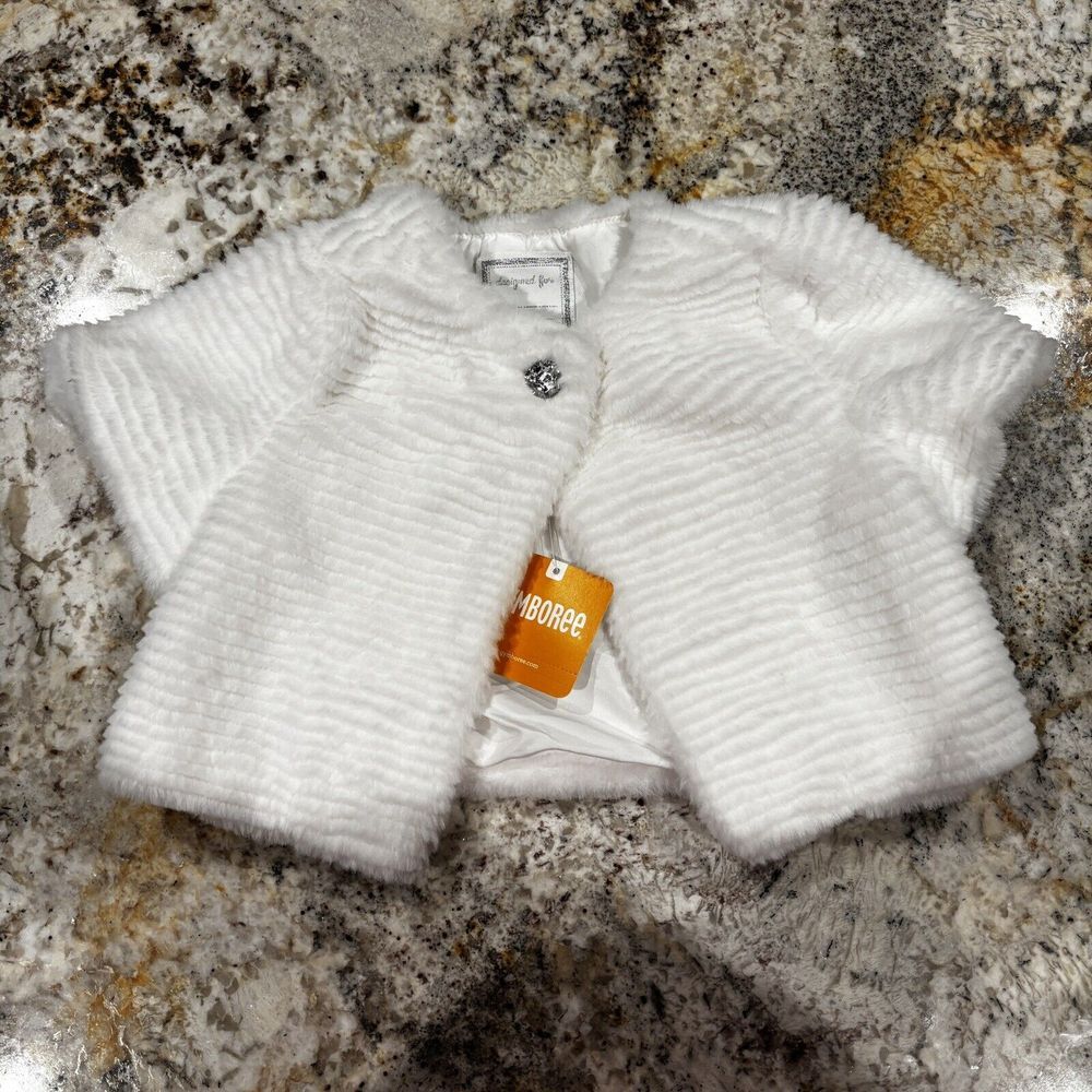 NWT 4T Girl's Gymboree Luxurious‎ White Soft Faux Fur Sweater